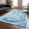 Piper Looms Chantille Swirls ACN1051 Sky Machine Washable Area Rug Lifestyle Image Feature