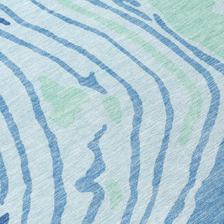 Piper Looms Chantille Swirls ACN1051 Sky Machine Washable Area Rug Swatch Image