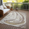 Piper Looms Chantille Swirls ACN1051 Taupe Machine Washable Area Rug Outdoor Lifestyle Image Feature