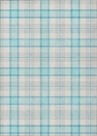 Piper Looms Chantille Plaid ACN1052 Aqua Machine Washable Area Rug main image