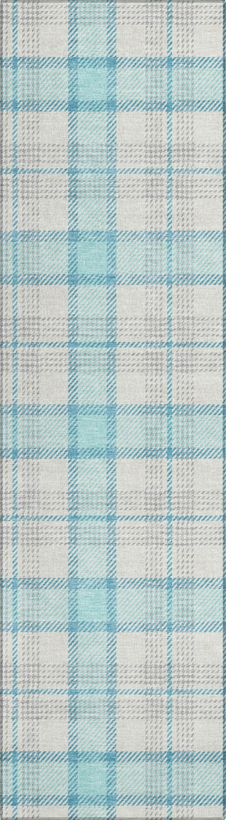 Piper Looms Chantille Plaid ACN1052 Aqua Machine Washable Area Rug Runner Main Image