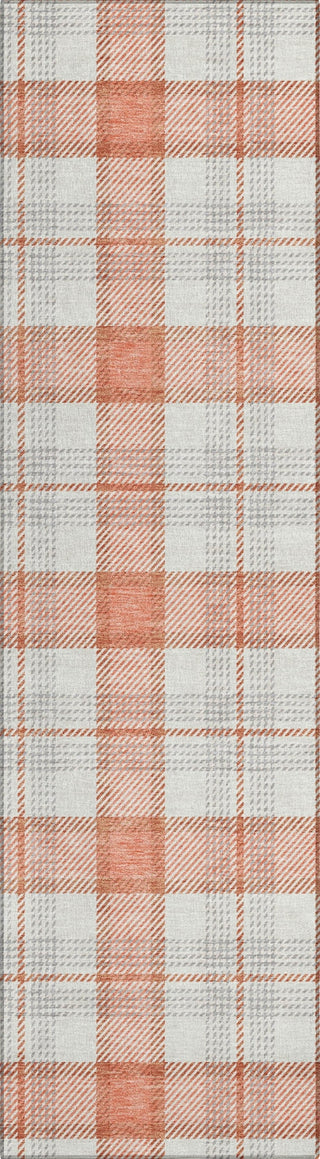 Piper Looms Chantille Plaid ACN1052 Coral Machine Washable Area Rug Runner Main Image