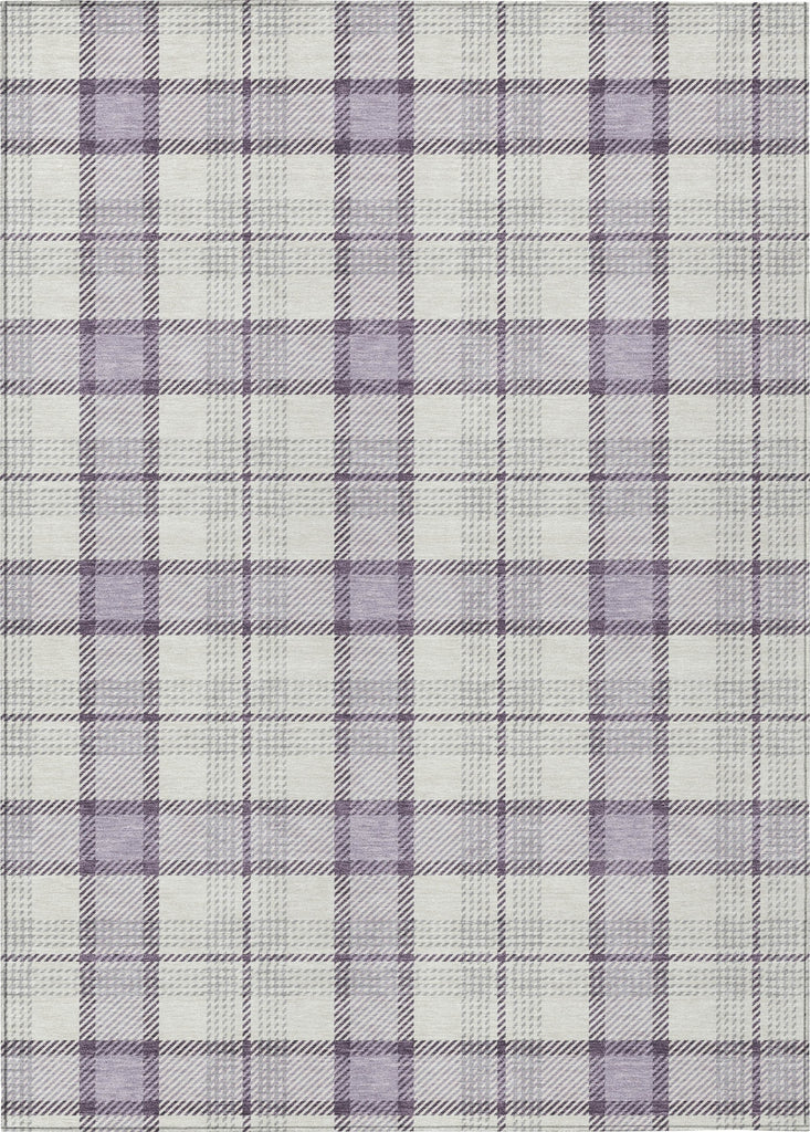 Piper Looms Chantille Plaid ACN1052 Lavender Machine Washable Area Rug main image