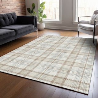 Piper Looms Chantille Plaid ACN1052 Linen Machine Washable Area Rug Lifestyle Image Feature