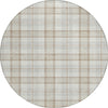 Piper Looms Chantille Plaid ACN1052 Linen Machine Washable Area Rug Round Main Image