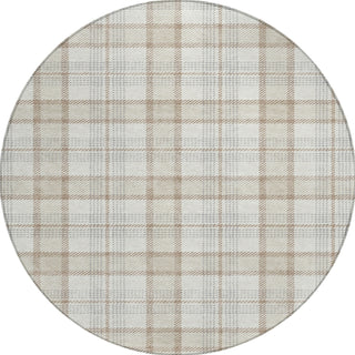 Piper Looms Chantille Plaid ACN1052 Linen Machine Washable Area Rug Round Main Image