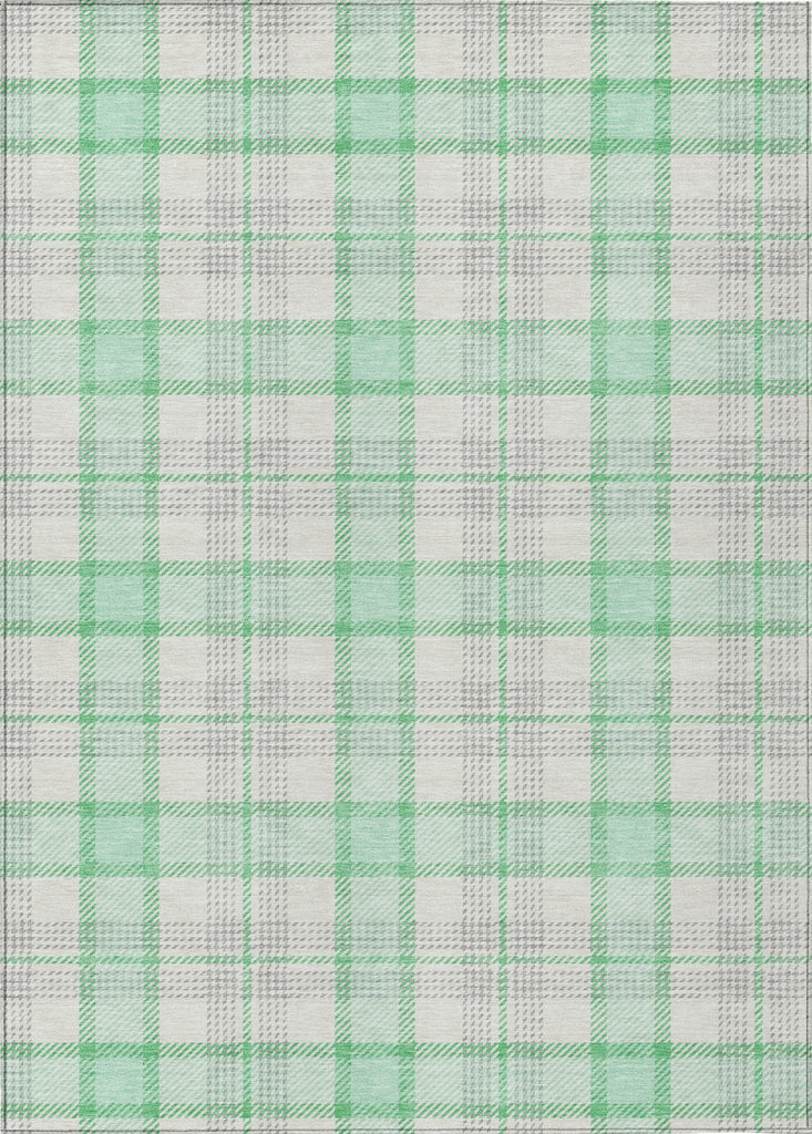 Piper Looms Chantille Plaid ACN1052 Seafoam Machine Washable Area Rug main image