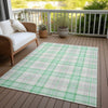 Piper Looms Chantille Plaid ACN1052 Seafoam Machine Washable Area Rug Outdoor Lifestyle Image Feature