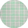 Piper Looms Chantille Plaid ACN1052 Seafoam Machine Washable Area Rug Round Main Image