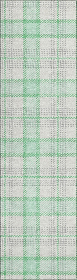 Piper Looms Chantille Plaid ACN1052 Seafoam Machine Washable Area Rug Runner Main Image