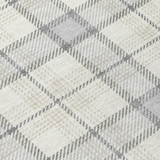 Piper Looms Chantille Plaid ACN1052 Silver Machine Washable Area Rug Swatch Image