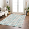Piper Looms Chantille Plaid ACN1052 Sky Machine Washable Area Rug Lifestyle Image Feature
