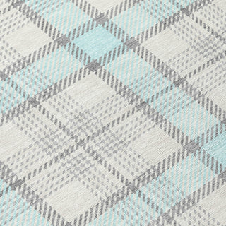 Piper Looms Chantille Plaid ACN1052 Sky Machine Washable Area Rug Swatch Image
