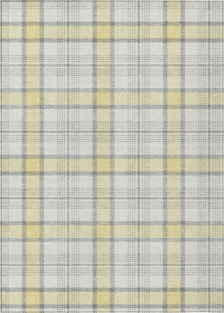Piper Looms Chantille Plaid ACN1052 Yellow Machine Washable Area Rug main image