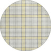 Piper Looms Chantille Plaid ACN1052 Yellow Machine Washable Area Rug Round Main Image