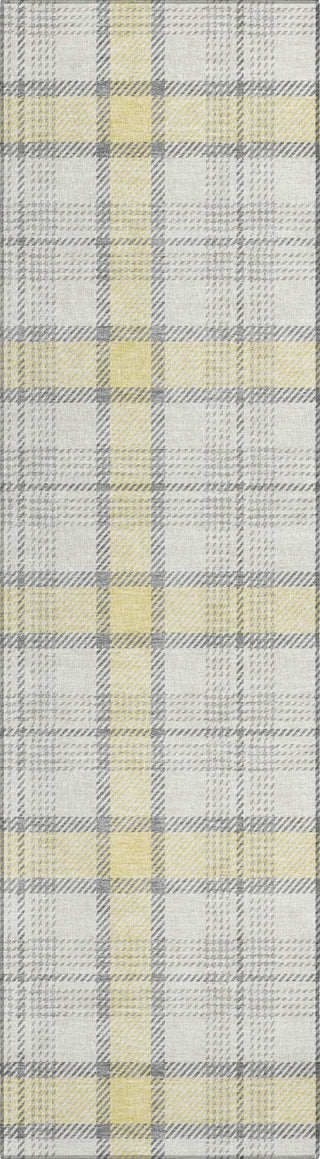 Piper Looms Chantille Plaid ACN1052 Yellow Machine Washable Area Rug Runner Main Image