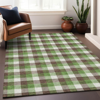 Piper Looms Chantille Plaid ACN1053 Brown Machine Washable Area Rug Lifestyle Image Feature