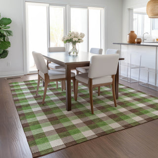 Piper Looms Chantille Plaid ACN1053 Brown Machine Washable Area Rug Lifestyle Image Feature