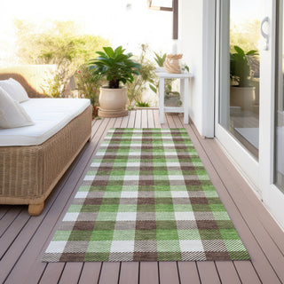 Piper Looms Chantille Plaid ACN1053 Brown Machine Washable Area Rug Runner Outdoor Lifestyle Image Feature