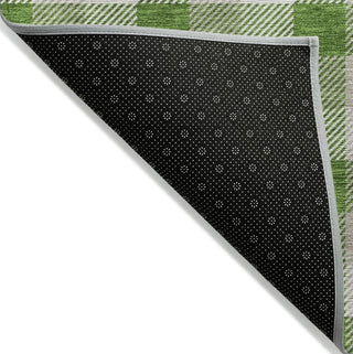 Piper Looms Chantille Plaid ACN1053 Emerald Machine Washable Area Rug Backing Image
