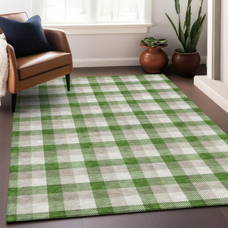 Piper Looms Chantille Plaid ACN1053 Emerald Machine Washable Area Rug Lifestyle Image Feature