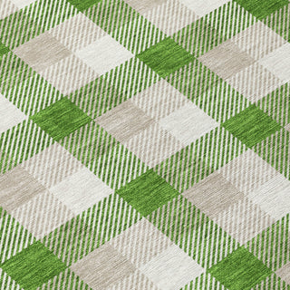 Piper Looms Chantille Plaid ACN1053 Emerald Machine Washable Area Rug Swatch Image