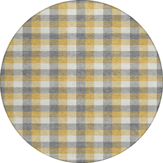 Piper Looms Chantille Plaid ACN1053 Gray Machine Washable Area Rug Round Main Image