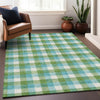 Piper Looms Chantille Plaid ACN1053 Lime Machine Washable Area Rug Lifestyle Image Feature