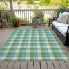 Piper Looms Chantille Plaid ACN1053 Lime Machine Washable Area Rug Outdoor Lifestyle Image Feature