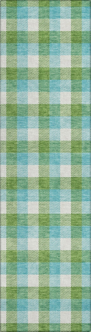 Piper Looms Chantille Plaid ACN1053 Lime Machine Washable Area Rug Runner Main Image