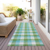 Piper Looms Chantille Plaid ACN1053 Lime Machine Washable Area Rug Runner Outdoor Lifestyle Image Feature