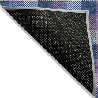 Piper Looms Chantille Plaid ACN1053 Navy Machine Washable Area Rug Backing Image
