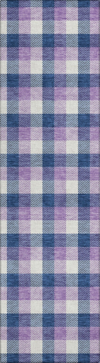 Piper Looms Chantille Plaid ACN1053 Navy Machine Washable Area Rug Runner Main Image