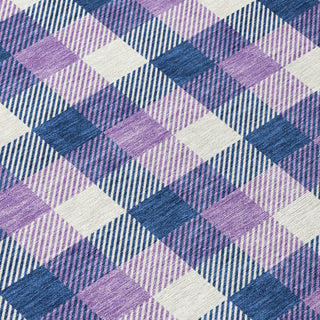 Piper Looms Chantille Plaid ACN1053 Navy Machine Washable Area Rug Swatch Image