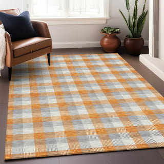 Piper Looms Chantille Plaid ACN1053 Orange Machine Washable Area Rug Lifestyle Image Feature