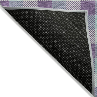 Piper Looms Chantille Plaid ACN1053 Purple Machine Washable Area Rug Backing Image