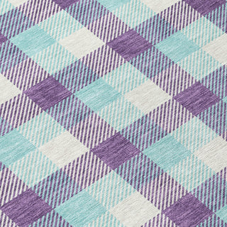 Piper Looms Chantille Plaid ACN1053 Purple Machine Washable Area Rug Swatch Image