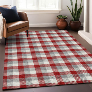 Piper Looms Chantille Plaid ACN1053 Red Machine Washable Area Rug Lifestyle Image Feature