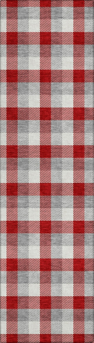 Piper Looms Chantille Plaid ACN1053 Red Machine Washable Area Rug Runner Main Image