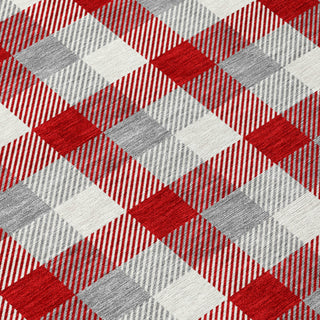 Piper Looms Chantille Plaid ACN1053 Red Machine Washable Area Rug Swatch Image