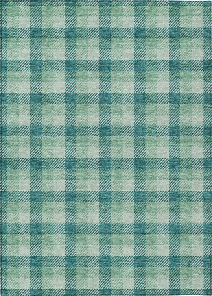 Piper Looms Chantille Plaid ACN1053 Seafoam Machine Washable Area Rug main image
