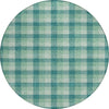 Piper Looms Chantille Plaid ACN1053 Seafoam Machine Washable Area Rug Round Main Image