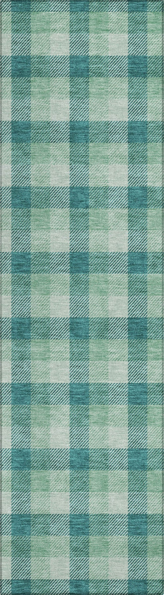 Piper Looms Chantille Plaid ACN1053 Seafoam Machine Washable Area Rug Runner Main Image