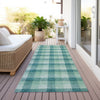 Piper Looms Chantille Plaid ACN1053 Seafoam Machine Washable Area Rug Runner Outdoor Lifestyle Image Feature