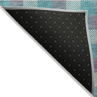 Piper Looms Chantille Plaid ACN1053 Teal Machine Washable Area Rug Backing Image