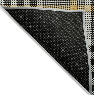 Piper Looms Chantille Plaid ACN1054 Black Machine Washable Area Rug Backing Image