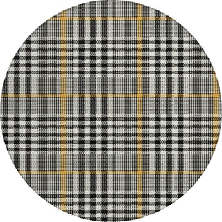 Piper Looms Chantille Plaid ACN1054 Black Machine Washable Area Rug Round Main Image