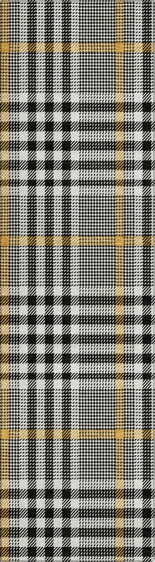 Piper Looms Chantille Plaid ACN1054 Black Machine Washable Area Rug Runner Main Image