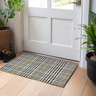 Piper Looms Chantille Plaid ACN1054 Black Machine Washable Area Rug Scatter Lifestyle Image Feature