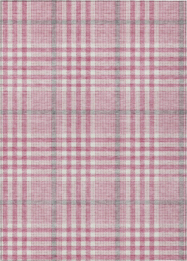 Piper Looms Chantille Plaid ACN1054 Blush Machine Washable Area Rug main image